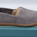 Toms NEW Alpargata Leather Wrap Flats Slip On Shoes Cement Suede Braided Edge Photo 2