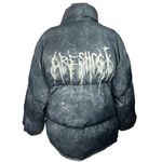 Creshock Graffiti Black Long Sleeve Streetwear Casual Puffer Jacket Coat XL Photo 1