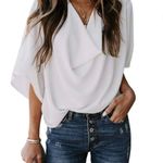 New in Package Womens Oversized Drape Neck Flowy Top Photo 0