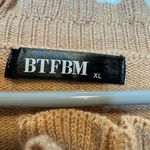 BTFBM  Ruffle Trim and Quarter Button Sweater Oatmeal Size Extra Large XL Photo 4