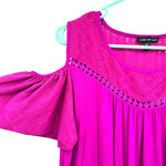 Lane Bryant  size 14/16 cold shoulder short sleeve‎ top eyelet sleeves and neck Photo 2