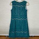 Adrianna Papell NWT Teal Green Sleeveless Lace Shift Dress Size 2P Photo 7