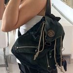 Kipling Women Vintage  small navy and light brown backpack  monkey still attached Photo 0