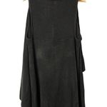 Boutique Open Front Dark Charcoal Gray Sleeveless Pullover Sweater Vest M Photo 3