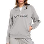Body Glove NWT Grey Quarter Zip Scuba Logo Pullover Sweater Size Medium Photo 0