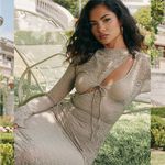 House Of CB  'Giovanna' Stone Floral Lace Maxi Dress NWOT‎ Size M Photo 11