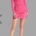 Nordstrom NWT Area Stars Pink Asymmetric Long Sleeve Crepe Body-Con Dress size Small Photo 1
