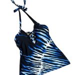 Rachel Roy Rachael Roy Black Blue Lace Up Tankini Swimsuit Top Size Small Photo 1