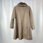Adrienne Landau  Vegan Suede & Fur‎ Tie Closure Swing Coat in Brown Size Medium Photo 3