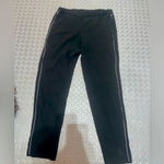 Cynthia Rowley  black dress pants with white stripe elastic waist casual lined Photo 2