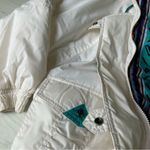 Vintage 90’s Puffer Ski Suit Jacket Prezzia Coat Funky Art to Wear Size Medium White Photo 5