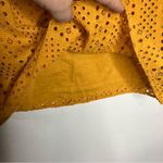 J.Crew eyelet puffed sleeve blouse golden yellow size XS Photo 6