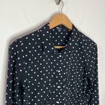 Kut From The Kloth  black polka dot satin button down shirt size S Photo 21