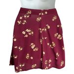 Forever 21 Floral Mini Skirt Burgundy Medium Photo 1