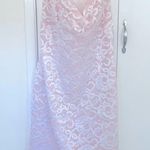 Jessica McClintock  light pink and white lace sweetheart dress 12 Photo 0