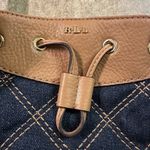 Ralph Lauren Lauren  Medium‎ Denim leather crosstitch  bag Designer soldout Photo 5