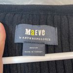 Anthropologie Maeve  Black Layered Ribbed Cardigan Buttoned White Sleeve Blouse Photo 7