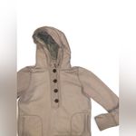 American Eagle Y2K  tan button up hoodie with fur lined hood Photo 2