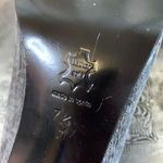 Sesto Meucci  Gray & Black Patent Leather & Shiny Fabric Heels Size 7.5 Photo 5