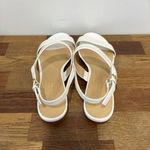 Talbots  Womens Keri Flats 8 Sandal Sling Back Leather Coastal Nautical White NEW Photo 6