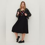 Torrid  Kissy Lips Midi Challis And Jersey Dress Women’s Size 00 Medium M Rare!!! Photo 7