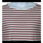 Tommy Hilfiger Red White Navy Striped Blouse Scoop Neck Medium Photo 2