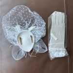 Elegant White Fascinator and Gloves Set Photo 1