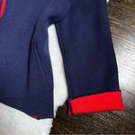 Anthropologie Moth Navy Blue and Red Knit Sweater Blazer Photo 3