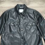 Wilfred  By Aritzia Vegan Leather Shirt Jacket Black Shacket‎ Size Small Photo 2