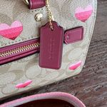 Coach Rowan Satchel In Signature Canvas With Stripe Heart Print GOLD HEART Photo 8