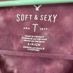 American Eagle soft & sexy size small long sleeve v neck bell sleeve purple top Photo 4