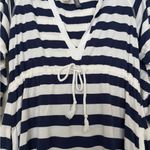 Kenneth Cole Reaction Navy and White Striped Tunic Blue Size XL Photo 2