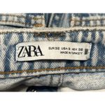 ZARA  Women's Blue Light Wash Mid Rise Relaxed Loose Straight Leg Jeans Size 0 Photo 3