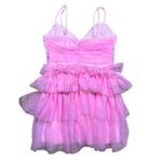 Lulus NWOT  Women's Special Poise Pink Tulle Sleeveless Tiered Mini Dress M Photo 5