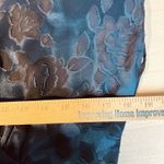 Adonna Womens VTG Satin M Long Nightgown Blue Floral Lace Rare Sexy Dress Goth Photo 5