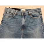 ASKK NY Jeans Wide Leg Flare Cropped Maverick Medium Wash Raw Hem Women's 32 Blue Photo 2