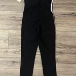 NWT Wilo The Label Ribbed Jumpsuit Black Skinny White Stripe One Piece Womens XS Photo 1