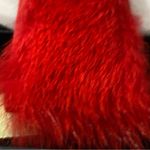 Dennis Basso Red LUGGAGE TAG MEASURES APPROX 6” RED LEATHER RED FUR (FAUX??) Photo 5