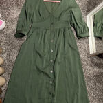 Le lis  Forest Green Cottagecore Prairie Maxi Dress Photo 0