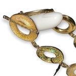 Melinda Maria  Gold Plated Circle Link Emerald Green Pave Crystal Toggle Bracelet Photo 7