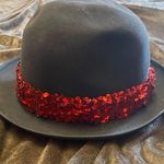 Vintage DUNLAP Fedora hat Black /sequin red strap Spaceweight Photo 8