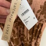 Saltwater Luxe  NWT Memphis Midi Dress Size Medium Rosewood Rust Floral Linen Photo 5