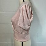 Better Be Pale Pink Cropped Puff Sleeve Wrap Shirt Photo 1
