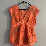 vintage gap 100% silk pink short sleeve with floral detail size L Size L Photo 0