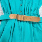 VTG Petrina & Co Jumpsuit Womens 8 Green Belted Shoulder Pads Wide Leg Photo 4