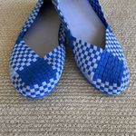SO  Cobalt Blue Stretchy Woven Fabric Flats Size 8.5 Photo 6