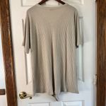 MIHOLL Waffle Knit Button Down Top Tie Front Shirt Blouse XL Tan Photo 6