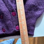 St Michael Vintage Deep Purple Mohair Blend Cardigan Sweater Button Front Medium Photo 10