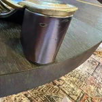 Farm Rio  Sandal Womens 10 Metallic Gold Pewter Strappy Block Heel Slip On Shoes Photo 5