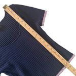 Lulus  Ribbed Knit Crop Top Size S Blue Baby Tee Striped Minimalist Soft‎ Girl Photo 13